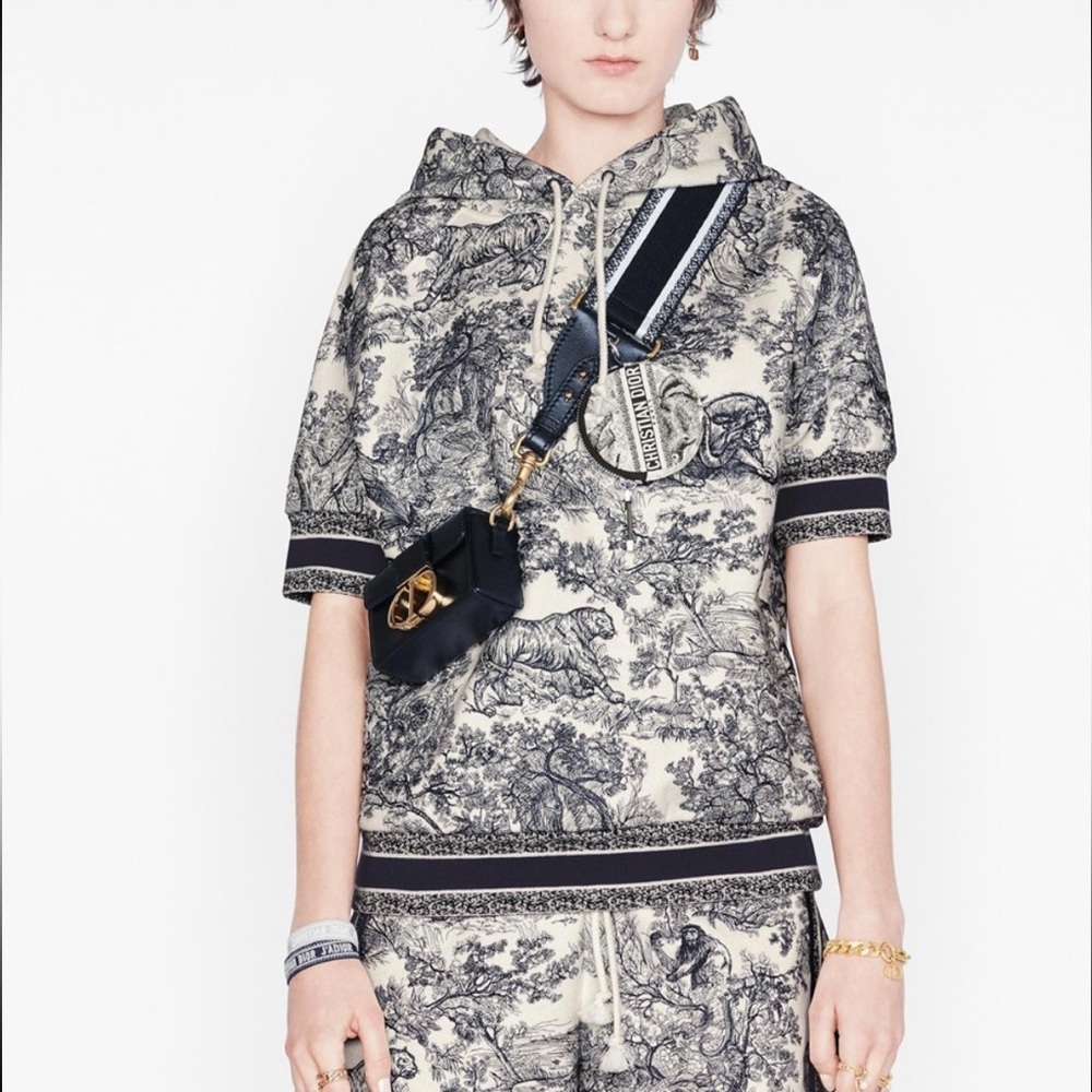 Dior Hoodie Short Sleeve Knit Sweatshit toile de jouy